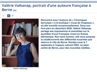 Valérie Valkanap, Editions Glyphe, chroniques bernoises, Berne