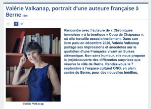 Valérie Valkanap, Editions Glyphe, chroniques bernoises, Berne